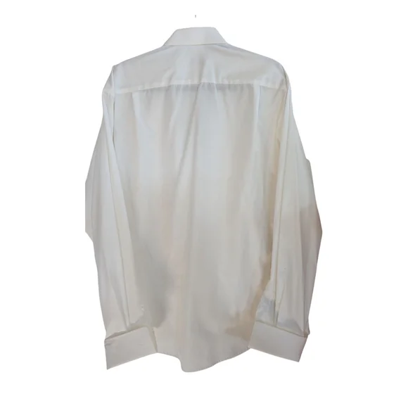 Eton White Tuxedo Shirt Horizontal Pleated Bib Front French Cuffs 43/17 NWOT